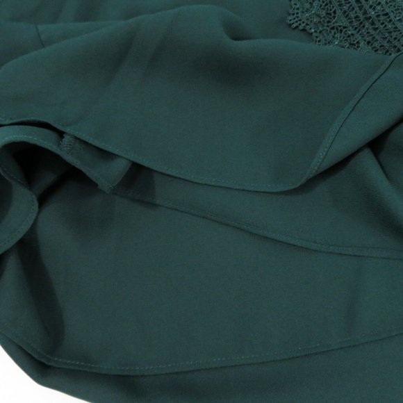 WAYF Camisole Top Hunter Green Size L Posie Deep Lace V-Neck Sleeveless - Picture 9 of 11